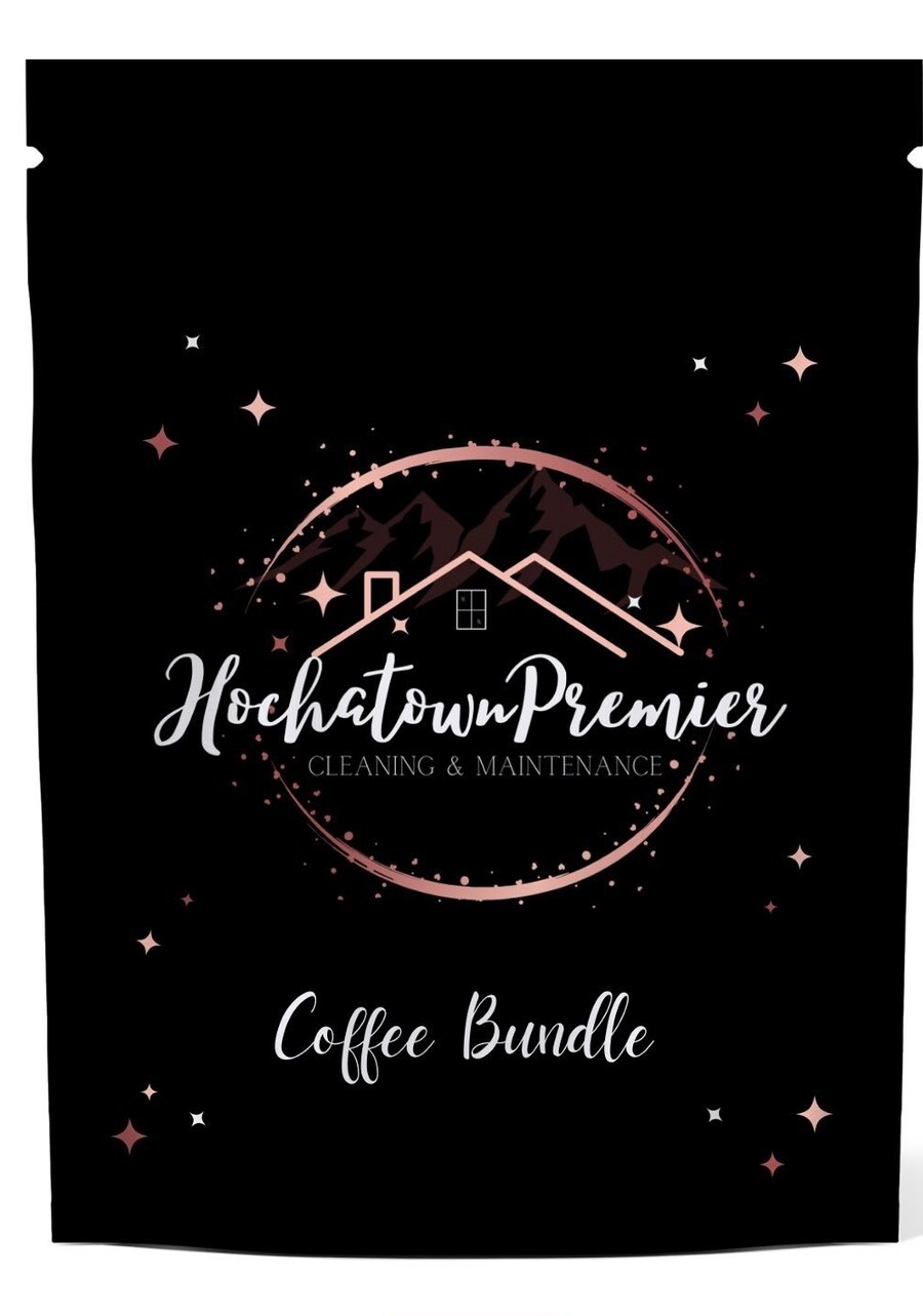Hochatown Premier branded black-and-rose-gold coffee bundle pouch